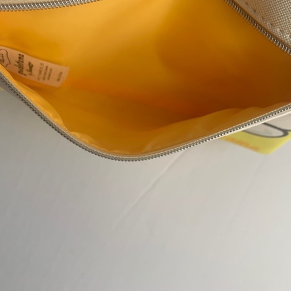 IPSY Cosmetic Makeup Bag OS Women’s Yellow Blue Gold Zipper Charm Stay Golden - Picture 4 of 7